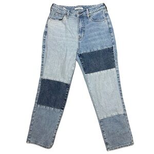 PacSun High Waisted Mom Jeans | Patchwork Light & Dark Wash Jeans Size 26